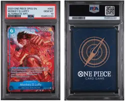 2023 ONE PIECE OP02 PARAMOUNT WAR ALTERNATE ART #062 MONKEY D. LUFFY PSA 10 - Image 1