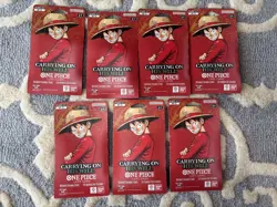 One Piece TCG OP-13 Carrying On His Will Sleeved Booster Pack Lot Of 7 Sealed - Image 1
