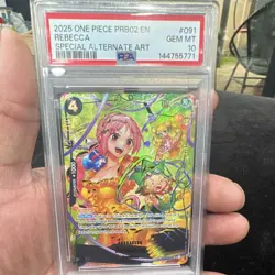 Bandai Rebecca OP05-091 SP Special Alt Art Foil EN PSA 10 Premium Booster V2 - Image 1