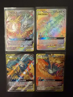 2019 Pokemon Hidden Fates Moltres&Zapdos&Articuno GX Four Card Lot! Mint! - Image 1