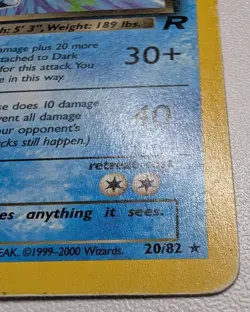 Pokemon Card Team Rocket Dark Blastoise 20/82 1st Edition Rare - Image 5