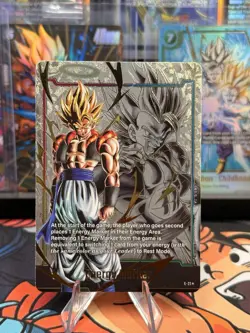 Dragon Ball Fusion World Card Gogeta Energy Marker Promo Prize Gold E-21 - Image 1