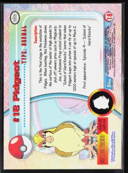 Pidgeot #18 - Pokemon Topps Trading Cards Series 1 - Black Logo Non-Holo - NM - Image 2
