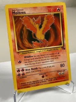 Moltres 27/62 - Fossil Set WOTC Rare Pokemon Card - Heavily Played - Image 2
