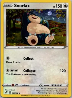 Snorlax (Cosmos Holo) 141/192 Holo Misc Cards & Products Pokemon Holo LP - Image 1
