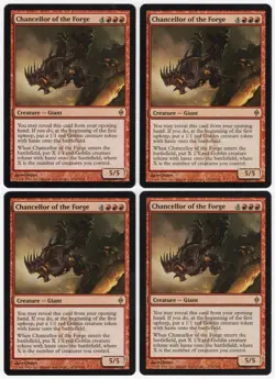 Chancellor of the Forge x4 4x 2011 New Phyrexia PLAYSET Red Creature MTG NM AZ2 - Image 1