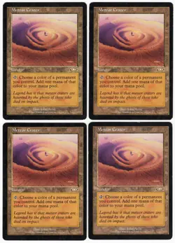 Meteor Crater x4 4x 2001 Planeshift PLAYSET Colorless Rare Land MTG LP AZ3 - Image 1