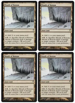 Mouth of Ronom x4 4x 2006 Coldsnap PLAYSET Colorless Unc Snow Land MTG NM AZ1 - Image 1