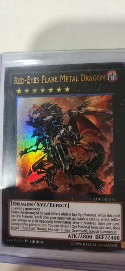 Yu-Gi-Oh! Red-Eyes Flare Metal Dragon LDk2-ENJ41 1st Edition Gold Text HOLO - Image 1