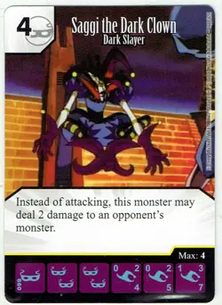 Single Card + Die - Dicemasters Yu-Gi-Oh - Saggi the Dark Clown Dark Slayer RARE - Image 1