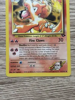 Pokemon TCG Blaine's Charmeleon 31/132 Gym Challenge Uncommon Unl 1999 EN - Image 3
