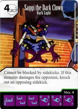 Single Card & Die - Dicemasters Yu-Gi-Oh - Saggi the Dark Clown Dark Light UNC - Image 1