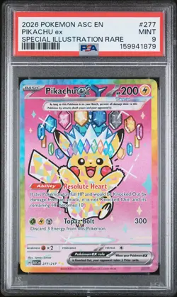 2026 POKEMON ASC EN-ASCENDED HEROES SPECIAL ILLUSTRATION RARE PIKACHU EX PSA 9 - Image 1
