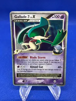 2009 Pokemon Rising Rivals Gallade E4 Lv.X. 106/111 Ultra Rare DMG/CREASED - Image 1