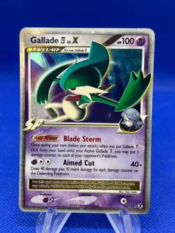 2009 Pokemon Rising Rivals Gallade E4 Lv.X. 106/111 Ultra Rare DMG/CREASED - Image 2