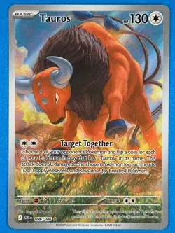 Pokemon Tauros #096/086 Illustration Rare HOLO Full Art ME04 Chaos Rising 2026 - Image 2