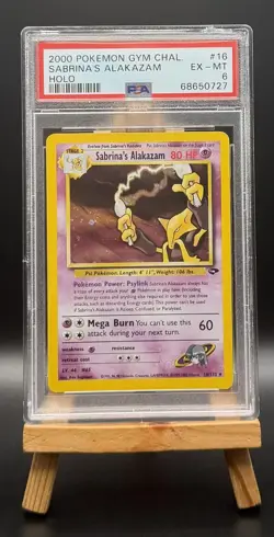 SABRINA'S ALAKAZAM 16/132 HOLO GYM CHALLENGE POKEMON PSA 6 - Image 1