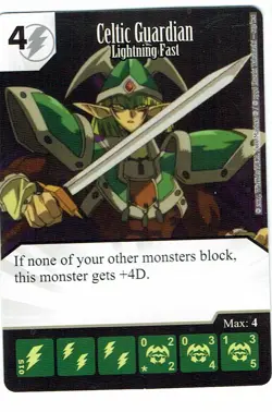 Single Card & Die - Dicemasters Yu-Gi-Oh - Celtic Guardian Lightning Fast - Image 1