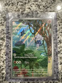 Pokemon Meditite 153/142 Illustration Rare Stellar Crown SCR EN Near Mint IR - Image 1