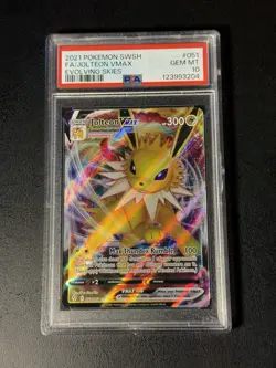 2021 Pokemon SWSH Evolving Skies FA Jolteon Vmax 051/203 PSA 10 Gem Mint In Hand - Image 1