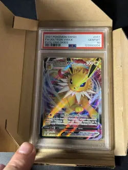 2021 Pokemon SWSH Evolving Skies FA Jolteon Vmax 051/203 PSA 10 Gem Mint In Hand - Image 4