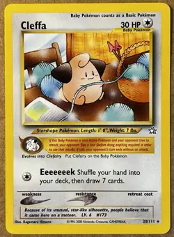 Pokemon TCG Cleffa 20/111 Neo Genesis Rare Regular Unlimited (NM) - Image 1