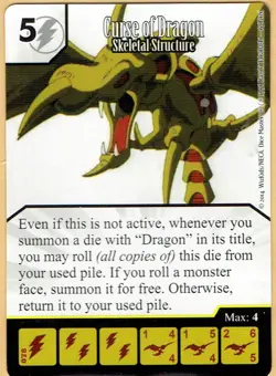 Single Card + Die - Dicemasters Yu-Gi-Oh - Curse of Dragon Skeletal RARE! - Image 1