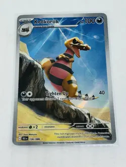 Pokemon TCG Krokorok 136/086 Illustration Rare Holo Black Bolt NM - Image 1