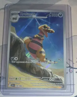Pokemon TCG Krokorok Illustration Rare Card 136/086 S&V Black Bolt Set - Image 1