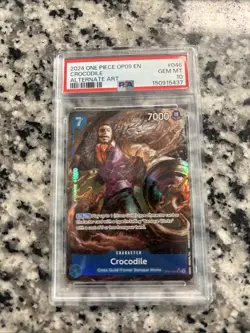 ONE PIECE OP09-EMPERORS IN THE NEW WORLD #046 CROCODILE ALTERNATE ART PSA 10 GEM - Image 1