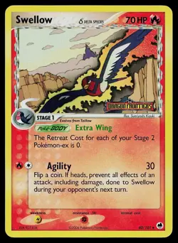 Pokemon Card Dragon Frontiers Swellow 40/101 Reverse Holo STAMPED - Image 1