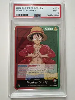 One Piece Card Monkey.D.Luffy OP01-003 PSA 9 Pre-Errata - Image 1