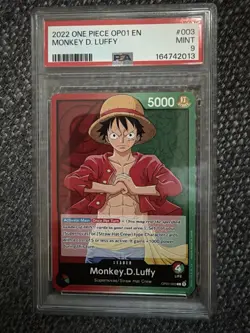 One Piece Card Monkey.D.Luffy OP01-003 PSA 9 Pre-Errata - Image 1