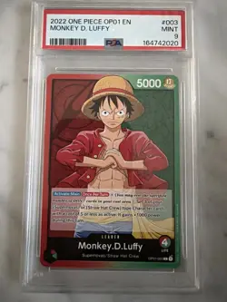 One Piece Card Monkey.D.Luffy OP01-003 PSA 9 Pre-Errata - Image 1