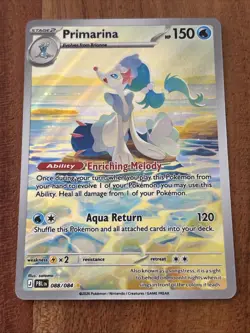 Pokemon TCG Primarina 088/084 Me05: Pitch Black Illustration Rare NM Card - Image 1