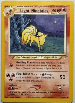 Light Ninetales Neo Destiny 050/105 Unlimited Pokemon TCG Card MP - Image 1