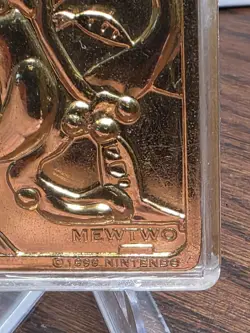 1999 MEWTWO #150 Gold Bar Card Limited Edition Burger King Gold Plated Pokemon - Image 2