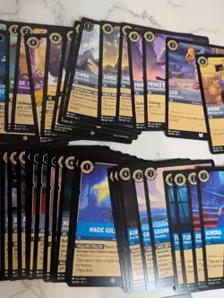 Disney Lorcana 50+ Card Lot with 4 Holo/Foils - Image 3