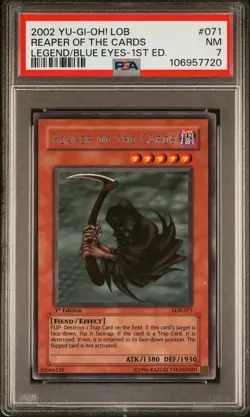 Yu-Gi-Oh! Reaper Of The Cards 2002 1st Edition Rare # LOB-071 PSA 7 - Image 1