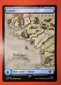 MTG: MAGIC, ISLAND, LAND. 0275 REGULAR FINISH,NM, LORD OF THE RINGS, LTR - Image 1