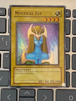 Yugioh Mystical Elf LOB-062 unlimited edition LP/NM - Image 1
