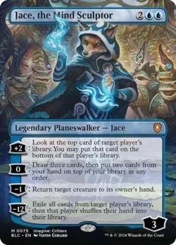 MTG English Jace, the Mind Sculptor (Borderless) NM Foil Commander: Bloomburrow - Image 1