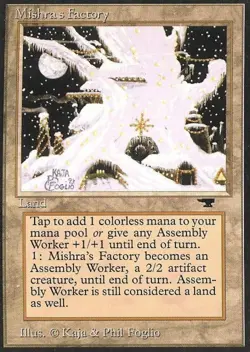 MTG English Mishra's Factory (Winter Snow) Heavy Play Normal Antiquities - Image 1