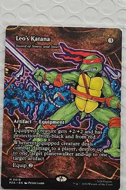 Leo's Katana - Sword of Sinew & Steel (Borderless) TMNT Magic the Gathering, MTG - Image 2