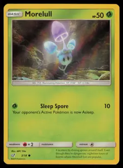 Morelull 3/18 Common Detective Pikachu Pokemon Holo Near Mint - Image 1