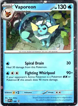 Vaporeon (Cosmos Holo) 168 Promo Scarlet & Violet Promo Pokemon Near Mint - Image 1