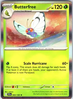 Butterfree 003/159 Rare Journey Together Pokemon Holo Near Mint - Image 1