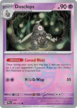 Pokemon Dusclops (Master Ball Pattern) [SV: Prismatic Evolutions - 036/131]Ho... - Image 1