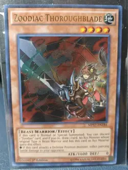 Zoodiac Thoroughblade Yu-Gi-Oh 2017 Tin Pack MP17-EN184 1st Edition Near Mint - Image 1