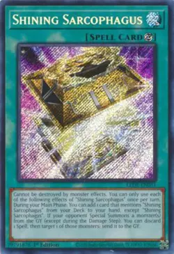 YuGiOh TCG Legacy of Destruction Secret Rare Shining Sarcophagus LEDE-EN051 - Image 1